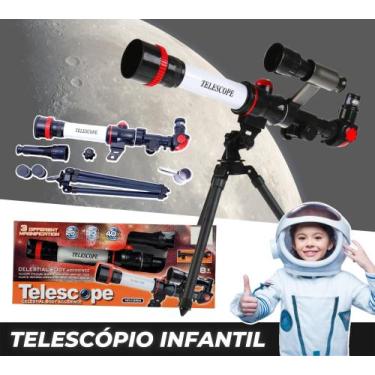 Imagem de Telescopio Para Criança Observar Olhar Lua Estrelas Pequeno - Aushopex