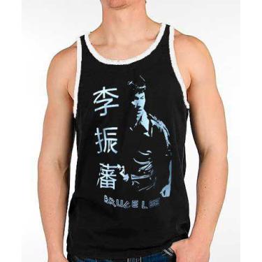 Imagem de Camiseta Regata Kung Fu Bruce Lee - Preto/Branco - Toriuk