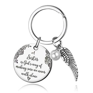 Imagem de UOIPENGYI Chaveiro Sister - A Sister is God's Way of Making Sure We Never Walk Alone Friends Sister Chaveiro Presentes para Sister