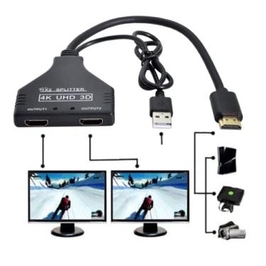Imagem de Chenyang CY Um em Dois Adaptador HDMI Compatível 1.3 para Divisor Duplo Fêmea Cabo Adaptador de Extensão com Energia para Laptop HDTV 1080P
