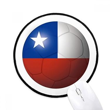 Imagem de DIYthinker Tapete de mouse de futebol da bandeira nacional do Chile para mesa de escritório tapete redondo para computador