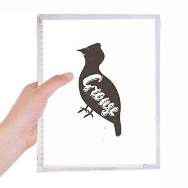 Imagem de Grouse Caderno de animal preto e branco diário de folhas soltas recarregável, artigos de papelaria