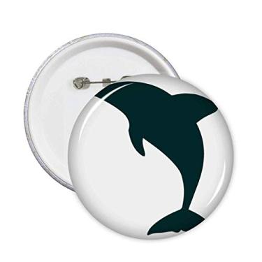 Imagem de Blue Ocean Docile bonito golfinho broche crachá botão decoração acessório 5 peças