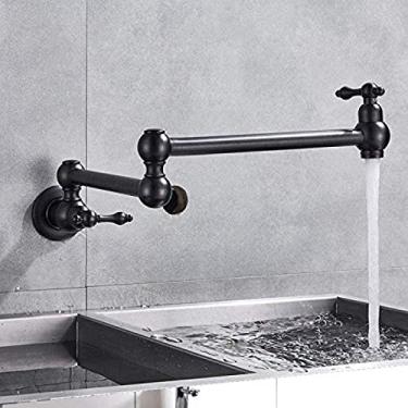 Imagem de Torneira Níquel Escovado Alça Única Banheiro Torneira de Cozinha Um Orifício Água Fria Torneiras de Lavatório Dobráveis