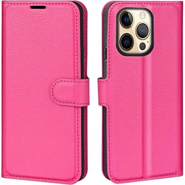 Imagem de MAALYA Capa para iPhone 13/13 Mini/13 Pro/13 Pro Max, capa de telefone de carteira flip de couro de alta qualidade com visualização de suporte de TPU à prova de choque (cor: vermelho rosa, tamanho: 13 mini 5,4 polegadas)