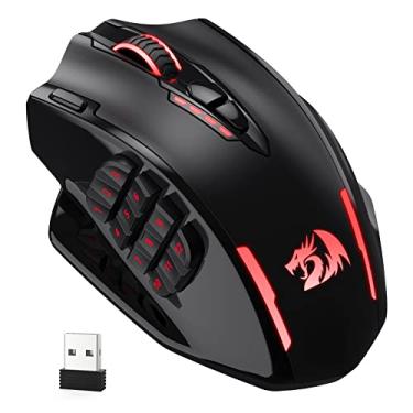 Imagem de Redragon Mouse para jogos M913 Impact Elite, mouse RGB com fio/sem fio 16000 DPI com 16 botões programáveis, bateria de 45 horas e sensor óptico profissional, 12 botões laterais MMO Mous