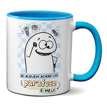 Imagem de Caneca Engraçada Flork Se Alguém Achar Um Parafuso É Meu (Azul)