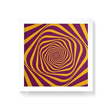 Imagem de Arte Maníacos Quadro decorativo com moldura caixa branca em Madeira - Ondas Espiral - 30x30cm