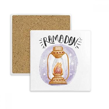 Imagem de Luminária de celeiro colorida com estampa de desenho de desenho quadrado, porta-copos para caneca, suporte de subplaca, pedra isolante