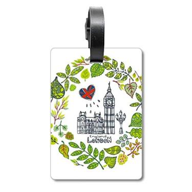 Imagem de Big Ben London England Ilustration Mala Etiqueta para Bagagem Cartão de Bagagem Scutcheon Etiqueta