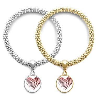 Imagem de DIYthinker Pulseira com pingente vermelho com pontos irradiados para amante do dia dos namorados, joia para presente de casal