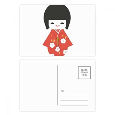 Imagem de Cartão postal tradicional japonês, brinquedo para meninas locais, cartão de felicitações de aniversário