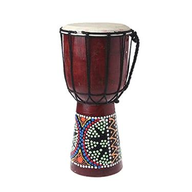 Imagem de QERNTPEY Tambor de mão africana 30 cm Profissional Djembê Africano Bongo Madeira Bom Som Instrumento Musical Adequado para Iniciantes (Cor: Marrom, Tamanho: Tamanho único)