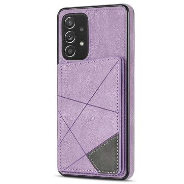 Imagem de LXURY Capa carteira para Samsung Galaxy S23 Ultra/S23 Plus/S23, capa de couro com fecho magnético com bloqueio de RFID, suporte para cartão, roxo, S23 6,1 polegadas