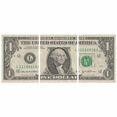 Imagem de Quadro Nota Dolar Dinheiro Americano 160X65