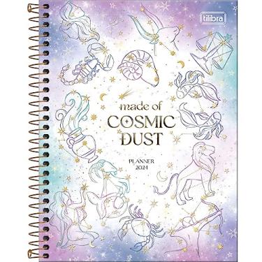 Imagem de Tilibra - Planner Espiral 17,7 x 24 cm Magic 2024 - Fundo Branco com Manchas Rosa,Azul e Verde- Made Of Cosmic Dust
