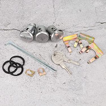 Imagem de Kit de chave de porta-malas de porta de carro, conjunto de chave de porta-malas 654394765282 Conjunto de trava de porta de cilindro de trava de porta de gaveta de porta conjunto de fechaduras de substituição