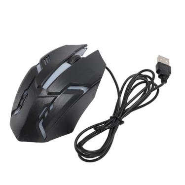 Imagem de gernie Amplifique seu mouse para jogos USB com fio, preto, 1000 DPI, 3 teclas, RGB, cabo de 1,2 m, ABS confortável, compatível com Linux/Windows XP