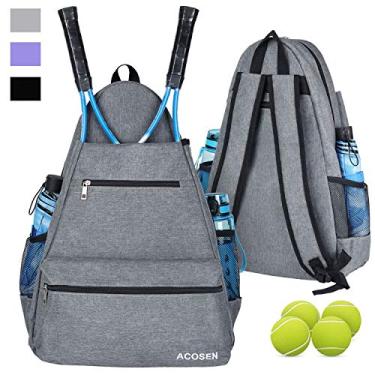 Imagem de Mochila de tênis ACOSEN – Bolsas de tênis grandes para mulheres e homens para segurar raquete de tênis, raquete de pickleball, raquete de badminton, raquete de squash, bolas e outros acessórios