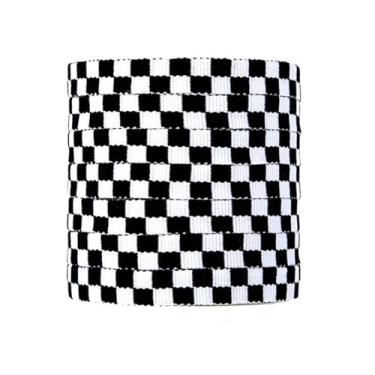 Imagem de Checkered Grid Flat Shoelace Sneaker Shoe Laces Colors Shoestring Printing Ribbons Shoelaces Lacing(Black white,180 cm)