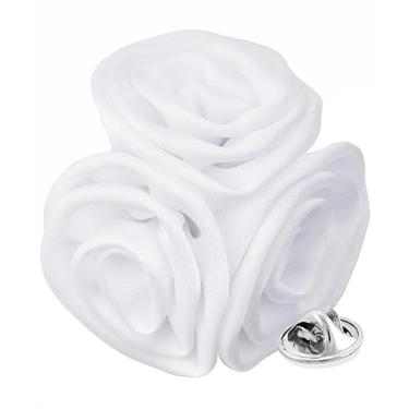 Imagem de Vittorio Vico Broche de lapela premium trio de flores - lapela formal para homens, broche de flor, 2.0" (5.10CM), Poliéster, Não aplicável