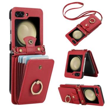 Imagem de Asuwish Capa para celular Samsung Galaxy Z Flip 6 5G 2024 carteira com protetor de tela e alça transversal anel suporte RFID suporte para cartão de crédito ZFlip6 Z6 G Flip6 6Z mulheres meninas