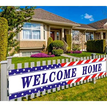 Imagem de (Wch) - Colormoon Large Welcome Home Banner Military Army Theme Bunting Banner Homecoming Deployment Return Party Sign Outdoor Indoor (3m x 0.5m)