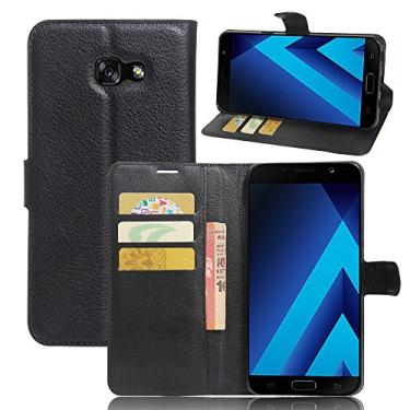 Imagem de Capa para Samsung Galaxy A7 (2016)/A710 – Capa carteira flip de couro PU para Galaxy A7, capa de proteção de telefone estilo empresarial, capa com [compartimentos para dinheiro e cartão] (JFC8-11)