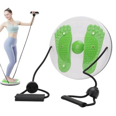 Imagem de Placa de disco de cintura de torção abdominal, disco de torção ajustável para treinador de cintura com alças, disco giratório de equilíbrio de emagrecimento da cintura com sola de massagem para