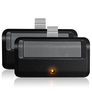 Imagem de 891LM 950ESTD Controle remoto 2 pacotes compatíveis com Liftmaster Chamberlain Craftsman Abridor de porta de garagem com botão amarelo de segurança + apenas 2.0 myQ
