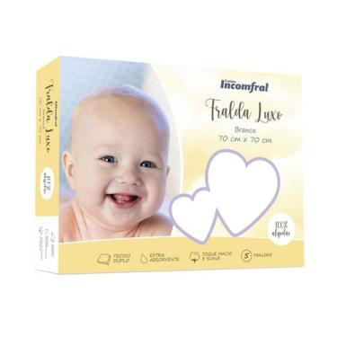 Imagem de Fralda de pano Bebê Tecido Duplo 100% Algodão Luxo Incomfral  70cmx70c