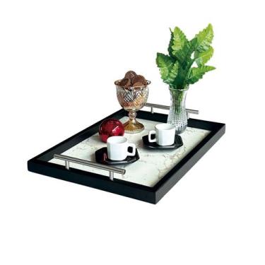 Imagem de Bandeja Cantinho Café Grande Moderna Decorativa Ambiente Casa Sala Jan