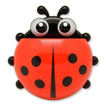 Imagem de Porta Escova De Dente Infantil Joaninha C Ventosa P Parede - Novo Sécu