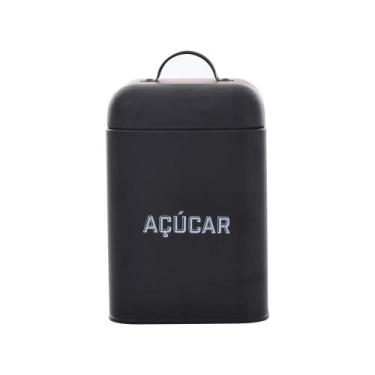 Imagem de Lata Açúcar Retrô Preta 12x19x12Cm Aço - Mai Home