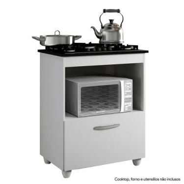 Imagem de Balcão para Cooktop de 5 Bocas 1 Porta 1 Nicho Salvia - Kaiki Móveis, 