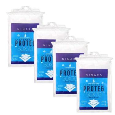 Imagem de KIT 4 Capas Protetora Protege  50x70 Percal 200Fios Br Ninara