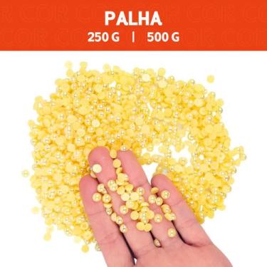 Imagem de Meia Pérola Irisada Palha - 120 - Pacote com 500/250 Gramas  - 06 mm  