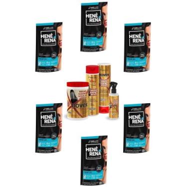 Imagem de Hene Em Gel Rena Preto Azulado 06x180gr Pouch+Brilho Magico Agua de Ar