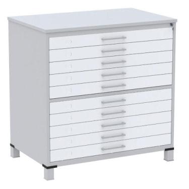 Imagem de Mapoteca 10 Gavetas Pandin 120 cm (Larg) Inmetro Tampo MDP Cinza Estru