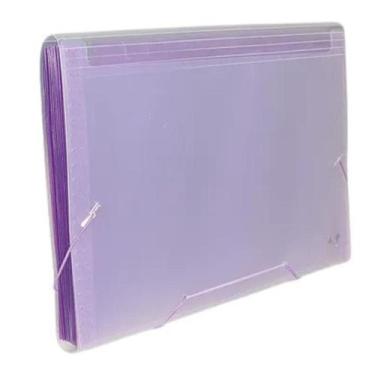 Imagem de Pasta Sanfonada Plástica A4 12 Divisórias Cristal Neon - ACP, LILAS