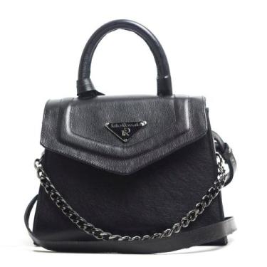 Imagem de Bolsa Túlio Rossato Feminina Elegante Couro All Black Taylor - Tulio R