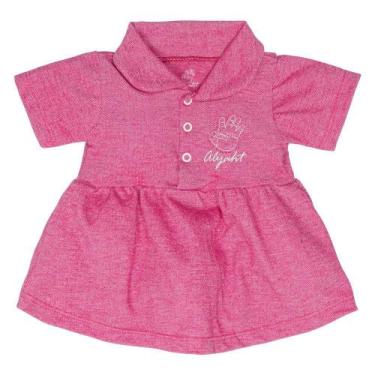 Imagem de Vestido de bebê com golinha polo pink - Era Uma Vez, P