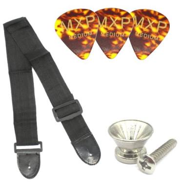 Imagem de Kit alça ukulele c 1 correia 1 pino roldana 3 palhetas - MXP