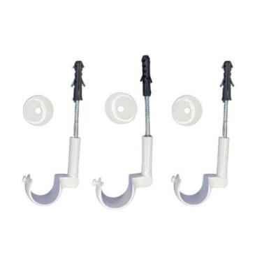 Imagem de Kit 3 Suportes Simples de Teto para Varão de Cortina 28mm - ART DECORA