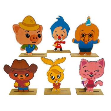 Imagem de Kit Display de Mesa 6 Peças Para Festa Palhaço Plim Plim MDF - Juju Br