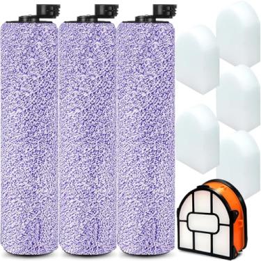 Imagem de WDB1F2 Pacote de rolo de escova e filtro de substituição para aspirador Shark HydroVac WD101 WD201 WD100 WD200 AW201 WD200C WD201C WD101C HydroVac XL 3 em 1, compare as peças WDB1, WDB2, WDFF1, WDFF1,