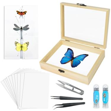 Imagem de Making Insect Specimen Tools Kit, (Insect Pins, Insect Shadow Box, Insect Pinning Board, Wings Pressing Paper, Tweezers, Scissors), Insect Specimen Collection Display for Bug Hobbyist/Biology Projects