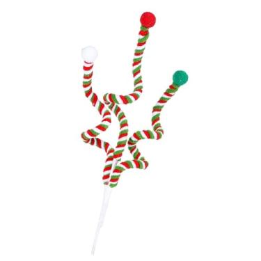 Imagem de shamjina Decoração de árvore de natal, bastão de doces, encaracolada, layout de festival, adereços para festa, topo de árvore de natal para guirlanda, Vermelho Verde Branco