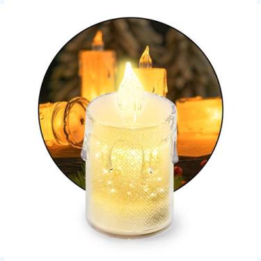 Imagem de Vela Eletrônica Artificial Luz Amarela Led Decoração Bateria - Hxt