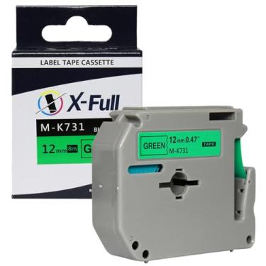 Imagem de Fita Rotulador Compatível para Rotulador Eletrônico M-K731 MK731 MK-731 Marca X-Full (M-K731 Verde e Letra Preta, 12mm x 8m)